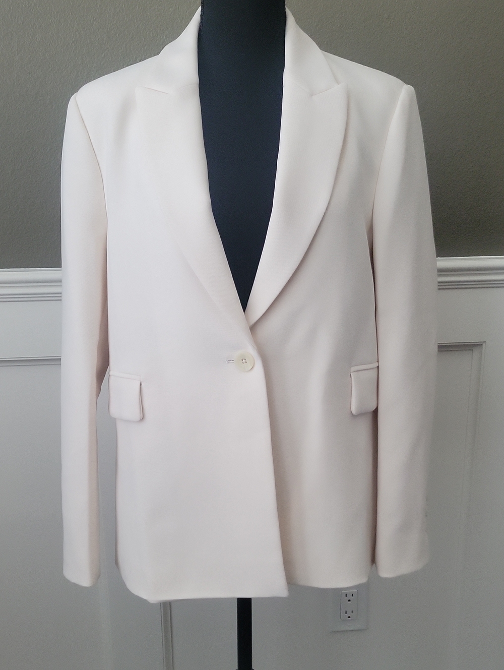 Calvin Klein Jeans Pale Cream Single-Button Blazer